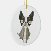 フランス犬 セラミックオーナメント (右)