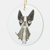 フランス犬 セラミックオーナメント (左)