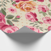 フランス産ピンクのバラの包装紙 ラッピングペーパー (角)