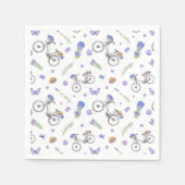 フランス産ラベンダーの蝶模様 スタンダードカクテルナプキン (正面)