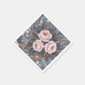 フランス田園のローズ スタンダードカクテルナプキン (角)