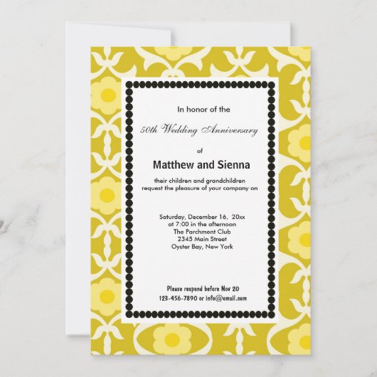 フランス田園スタイルの記念日 招待状 (正面)