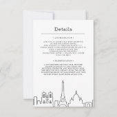 フランス結婚のパリ |ゲスト詳細 招待状 (正面)