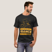 フランス自転車フランスのロードレーシングサマーツアーフラン Tシャツ (正面フル)