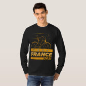 フランス自転車フランスのロードレーシングサマーツアーフラン Tシャツ (正面フル)