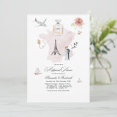 フランス行き先の結婚式のリハーサルディナー 招待状 (スタンド正面)