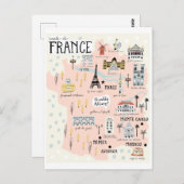 フランス観光地マップ ポストカード (正面/裏面)