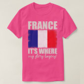 フランス誇りを持った国民に対すカッコいいるフランス愛国的贈り物 Tシャツ (デザイン正面)