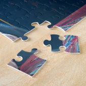 フランス誕生日バッシュ:かわいいフランスのブルドッグ ジグソーパズル (側面)