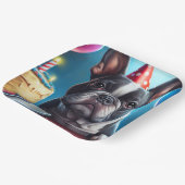 フランス誕生日バッシュ：かわいいフランスのブルドッグ ペーパープレート (傾斜あり)