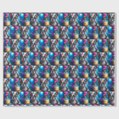 フランス誕生日バッシュ：かわいいフランスのブルドッグ ラッピングペーパー (フラット)