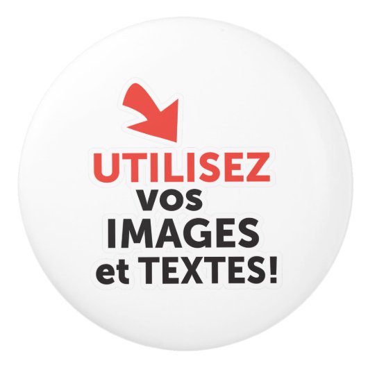 フランス語でオンラインでデザインを印刷 セラミックノブ (正面)