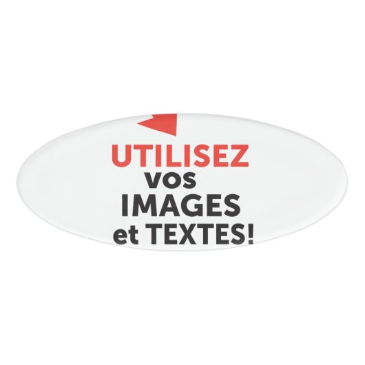 フランス語でオンラインでデザインを印刷 名札 (正面)