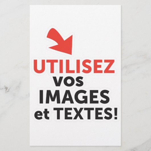 フランス語でオンラインデザインDIYを印刷 便箋 (正面)