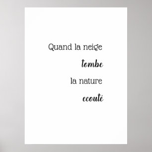 フランス語で書かれた雪の引用ポスター ポスター