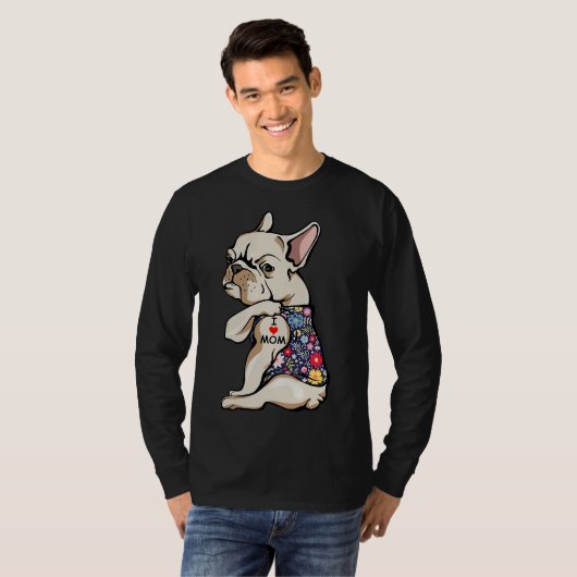 フランス語で母を愛おもしろいすフランスの Tシャツ (正面フル)