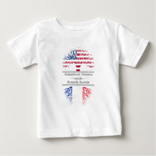 フランス語と育つアメリカ人は素晴らしいギフトを定着させます ベビーTシャツ