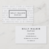 フランス語のタイポグラフィの名刺 名刺 (正面/裏面)