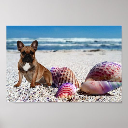 フランス語のブルドッグビーチのポスター ポスター (正面)