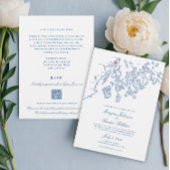 フランス語のポイントメインAll-in-One QRコード結婚ズ 招待状