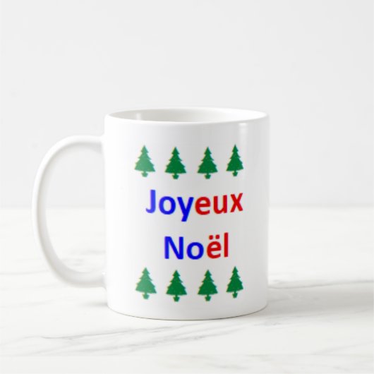 フランス語のメリークリスマス コーヒーマグカップ (左)