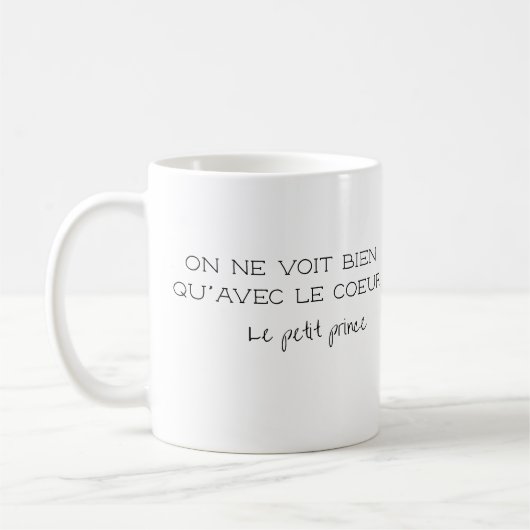 フランス語の引用句 名入れ コーヒーマグカップ (左)