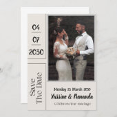 フランス語の結婚式招待状カード セーブザデート (正面/裏面)