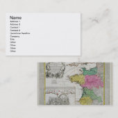 フランス語の英国の海軍攻撃を示すドイツの地図 名刺 (正面/裏面)