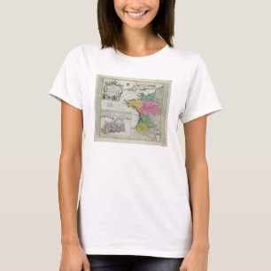 フランス語の英国の海軍攻撃を示すドイツの地図 Tシャツ