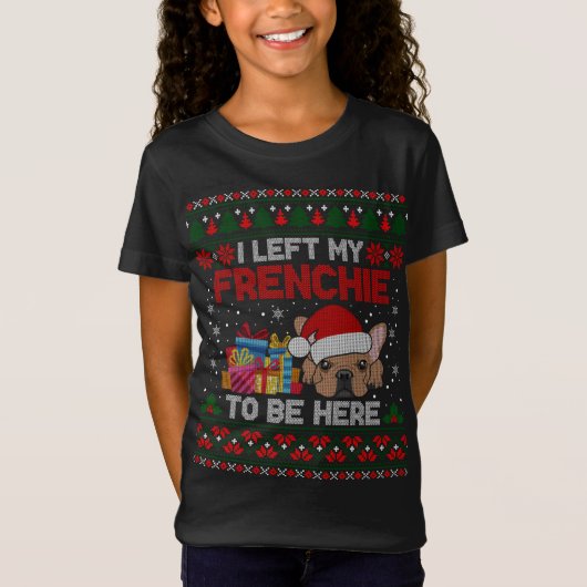 フランス語の醜いおもしろいクリスマスフランス語 Tシャツ (正面)