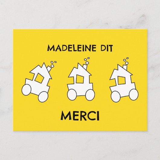 フランス語の電車の誕生日お礼メッセージ ポストカード (正面)