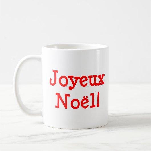 フランス語のJoyeux Noel コーヒーマグカップ (左)
