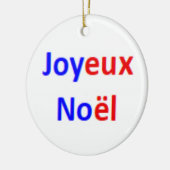 フランス語のJoyeux Noel セラミックオーナメント (左)