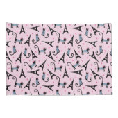 フランス語はエッフェル塔パターンを持つ服を着せられた猫のスタイルを作ります 枕カバー (裏面-右)