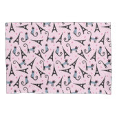 フランス語はエッフェル塔パターンを持つ服を着せられた猫のスタイルを作ります 枕カバー (正面左)