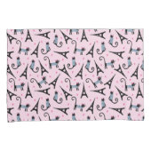 フランス語はエッフェル塔パターンを持つ服を着せられた猫のスタイルを作ります 枕カバー (正面右)