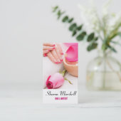 フランス語はネイルアーチストの美容院のスパを釘付けします 名刺 (スタンド正面)