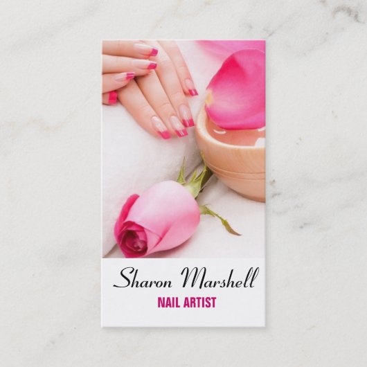 フランス語はネイルアーチストの美容院のスパを釘付けします 名刺 (正面)