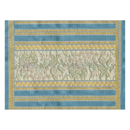 フランス語は花の生地の一見を刺繍しました テーブルクロス (正面(横))