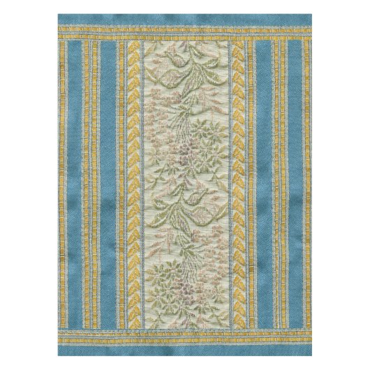 フランス語は花の生地の一見を刺繍しました テーブルクロス (正面)