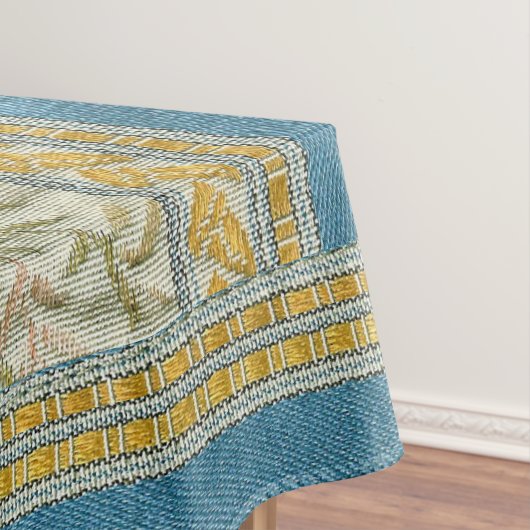 フランス語は花の生地の一見を刺繍しました テーブルクロス (インサイチュ)