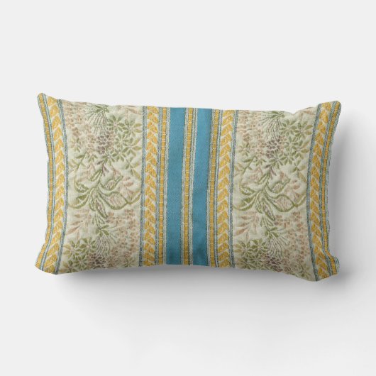 フランス語は花の生地の一見を刺繍しました ランバークッション (裏面)