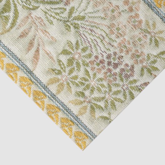 フランス語は花の生地の一見を刺繍しました 薄葉紙 (詳細)