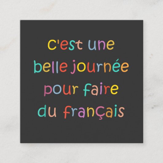 フランス語を学ぶのに素敵な日 コーリングカード (正面)