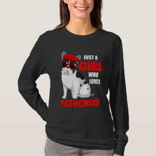 フランス語を愛する女の子かわいいブルフランスのド Tシャツ