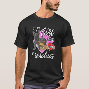 フランス語を愛する女の子のハートフランスの牛 Tシャツ
