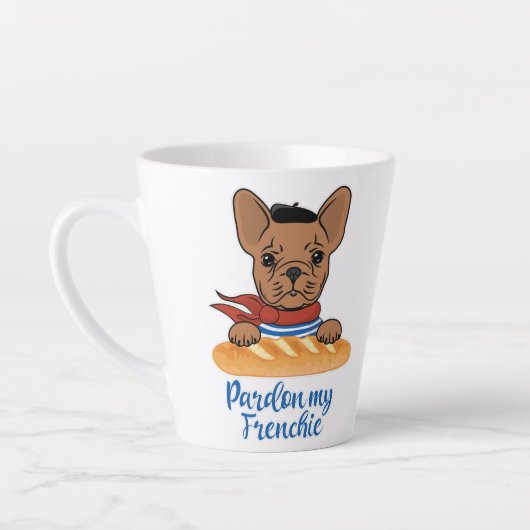 フランス語を許おもしろいすフランスの- Bulldog カフェラテマグ (左)
