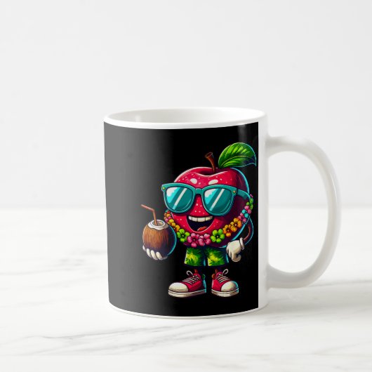 フランス語サングラス飲みココナッツサマーleis コーヒーマグカップ (右)