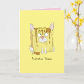 フランス語トーストフランスの- Bulldog Greeting Card カード (黄色い花)