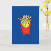 フランス語フライフランスの – ブルドッググリーティングカード カード (黄色い花)